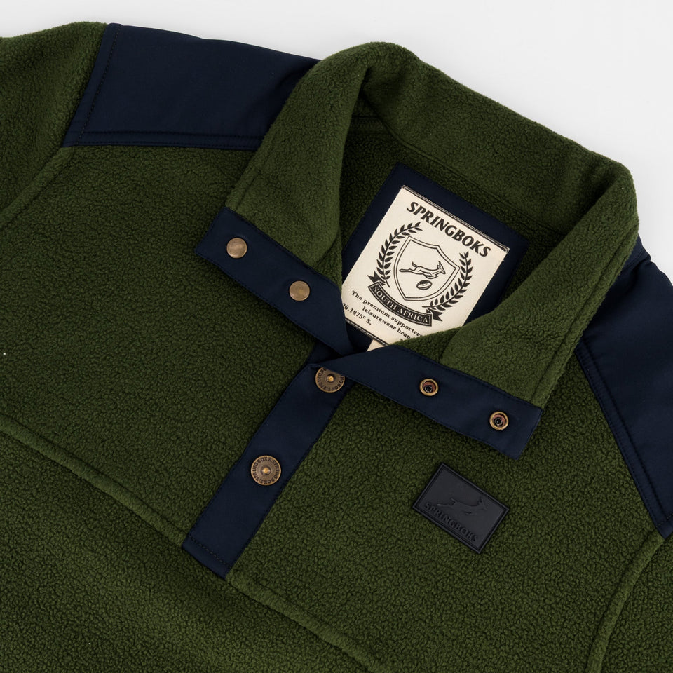 Springboks Fleece Quarter Button Pullover-For Gr