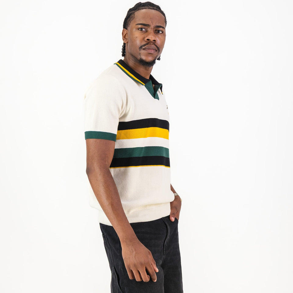 Bafana Bafana YD Stripe SS Knitwear Polo-Ivory