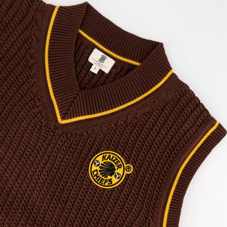 Kaizer Chiefs Heritage Crochet Vest-Chocolate