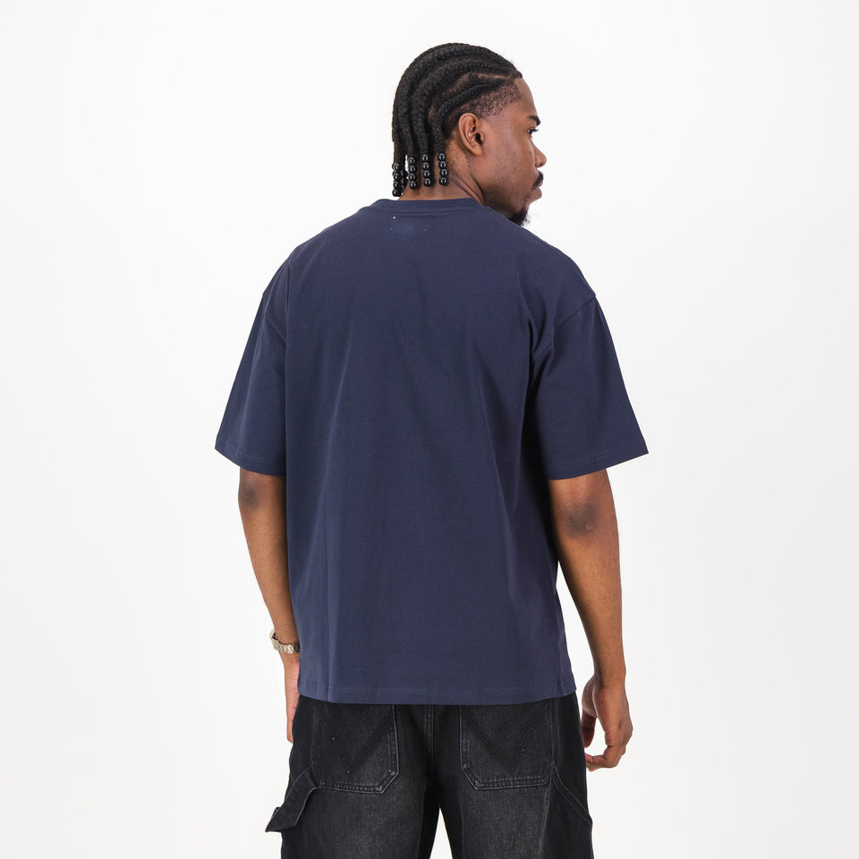 Manchester City Electric Crest Boxy Tee-Navy