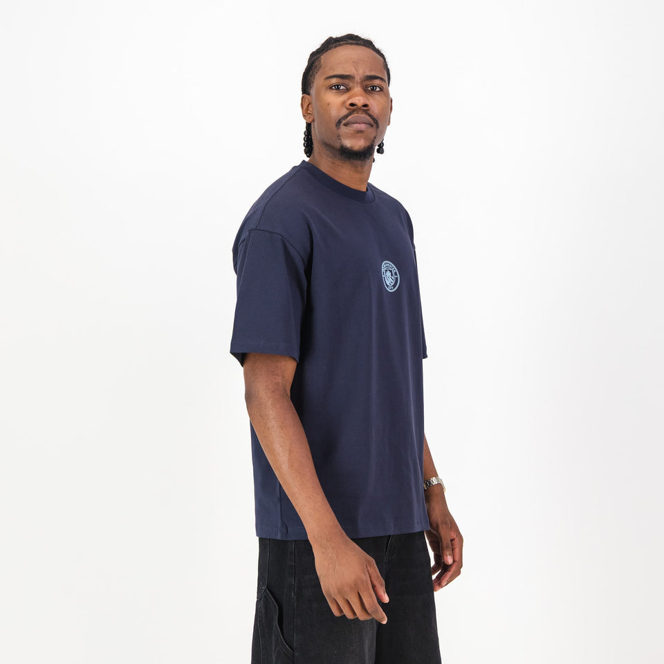 Manchester City Electric Crest Boxy Tee-Navy
