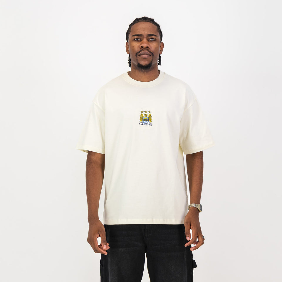 Manchester City Vintage Crest Boxy Tee-Cloud Dancer