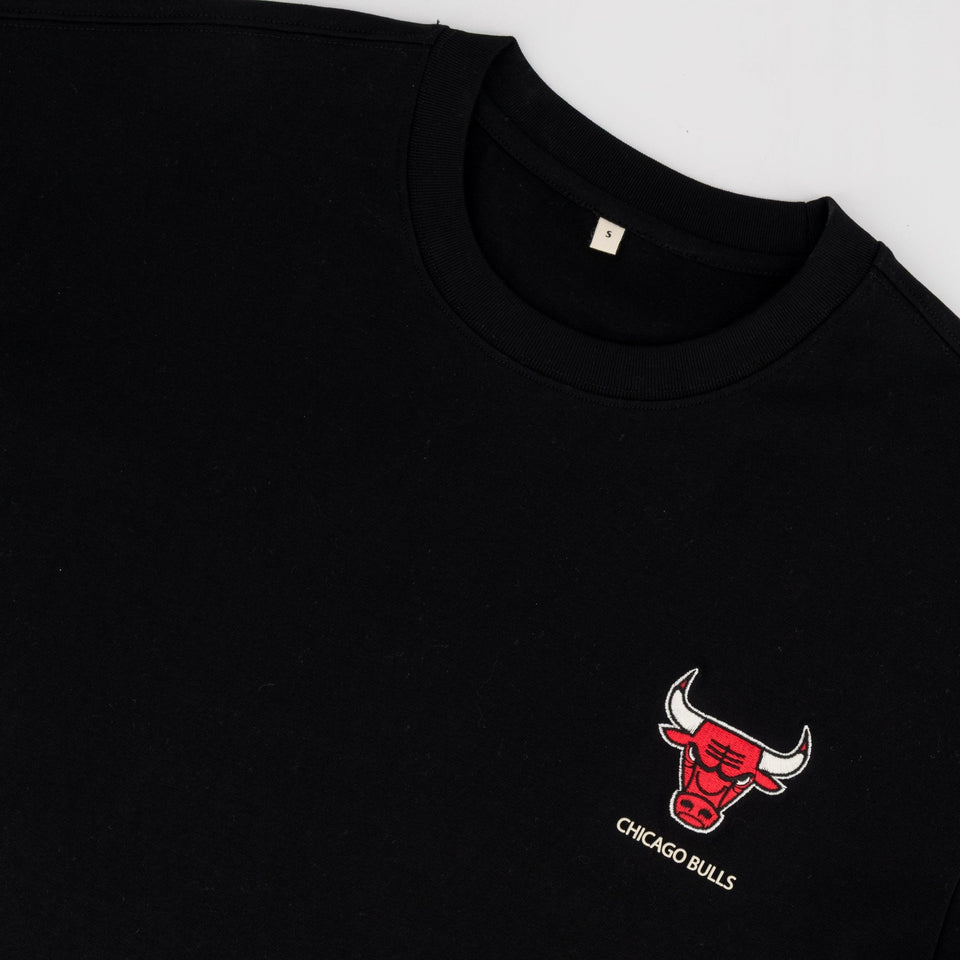 NBA Chicago Bulls Boxy Tee-Black
