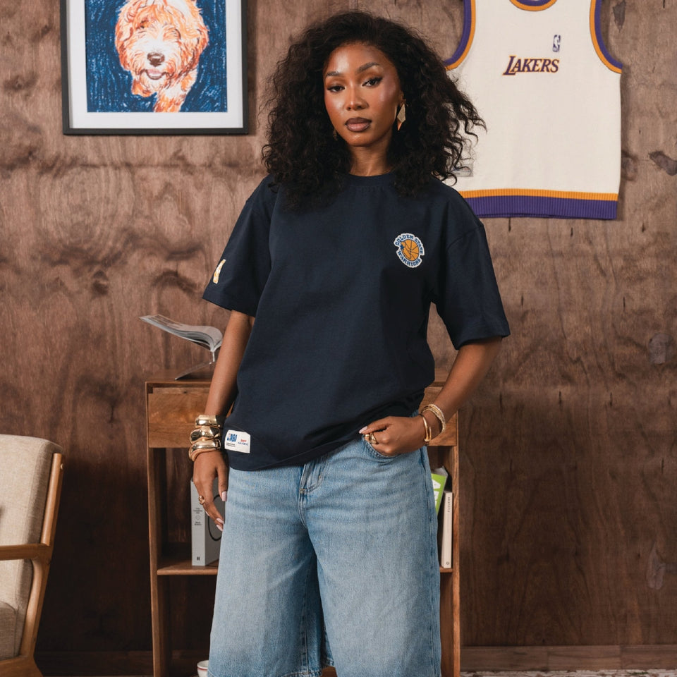 NBA Golden State Warriors Boxy Tee-Navy
