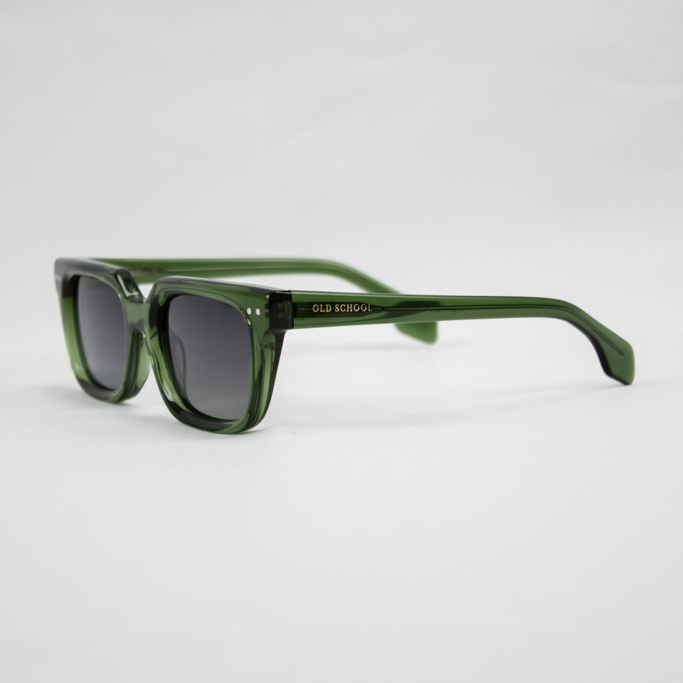 Old School Rectangle Sunglasses-Green