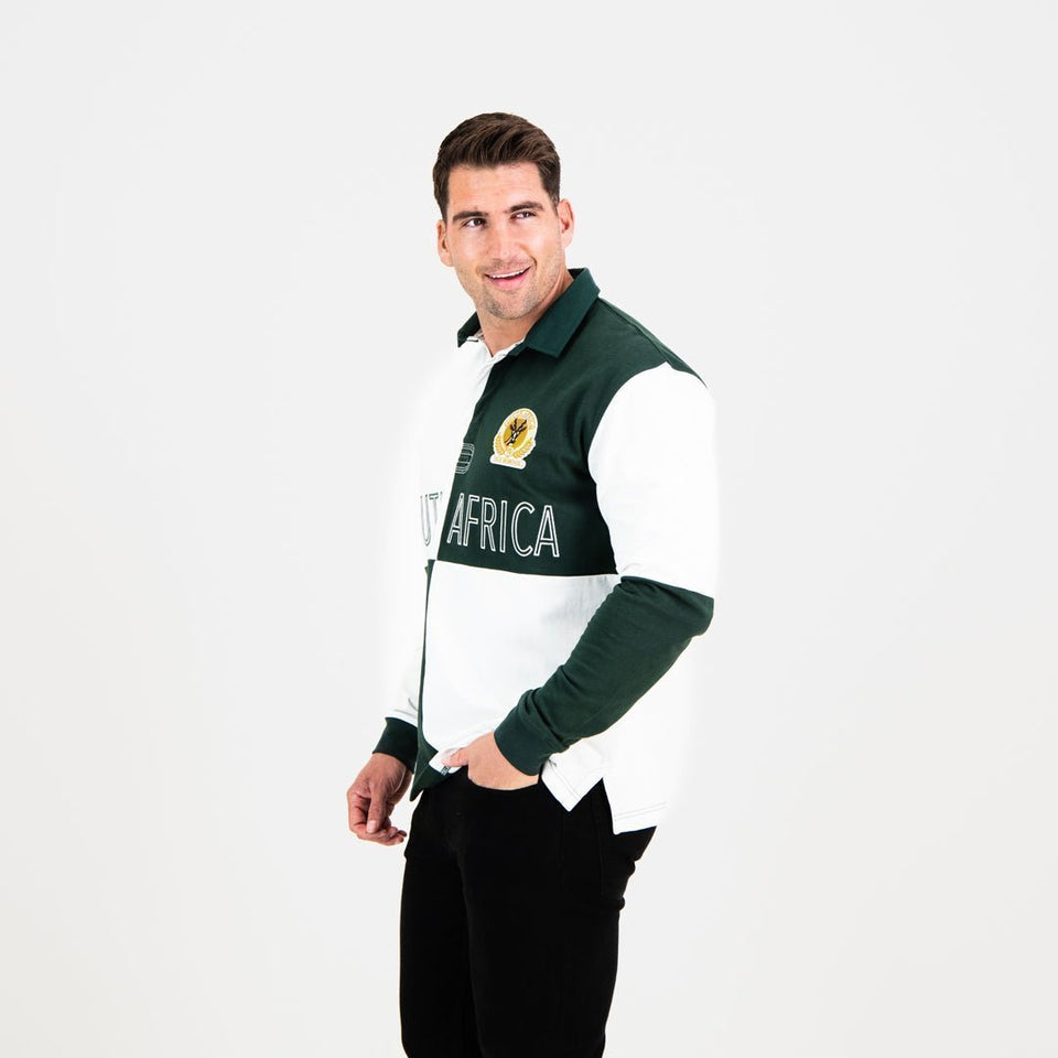 SA Supporters Quartered LS Rugby Jersey-OS Green