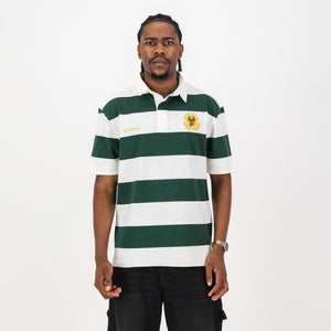 SA Supporters Men Tops SS Stripe Rugby Jersey- OS Green