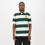 SA Supporters Men Tops SS Stripe Rugby Jersey- OS Green