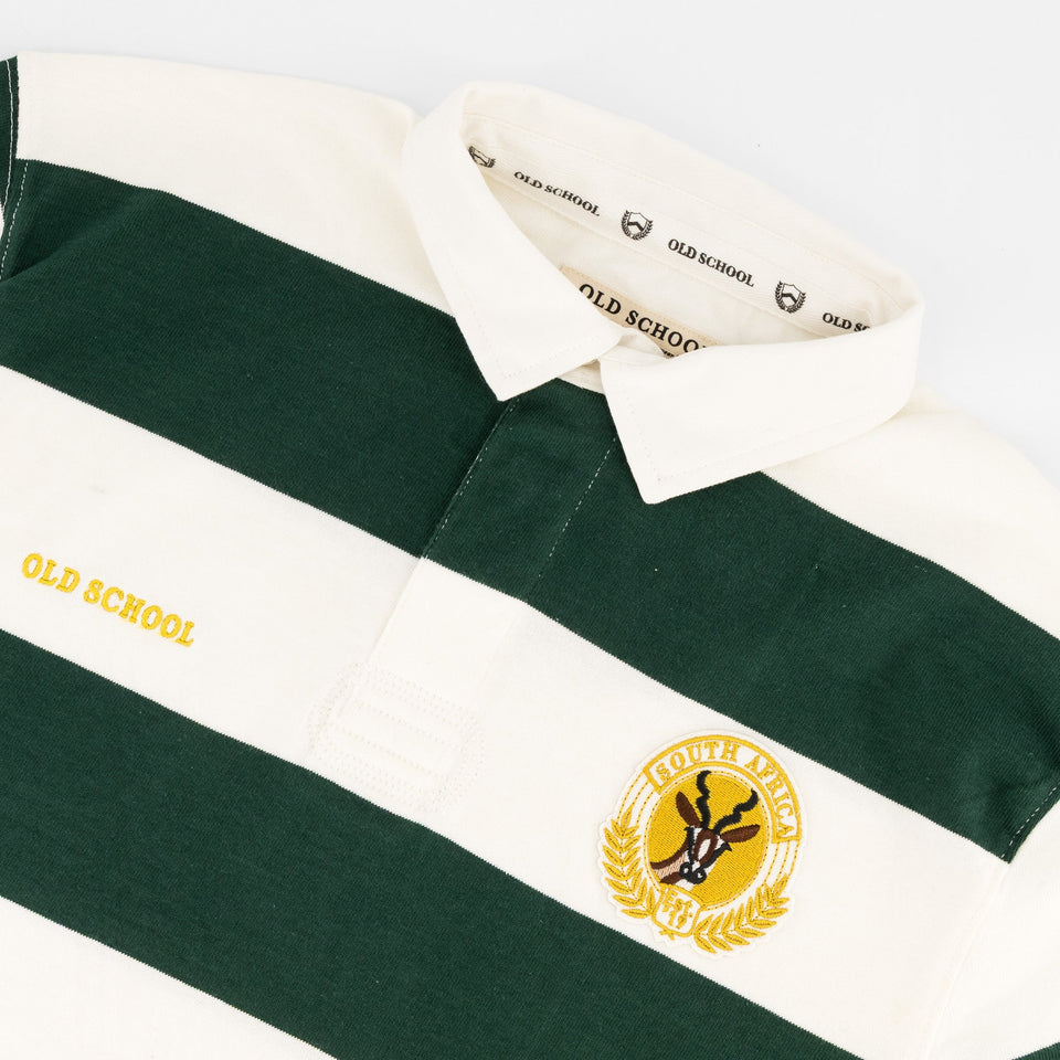 SA Supporters Men Tops SS Stripe Rugby Jersey- OS Green