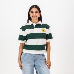 SA Supporters Men Tops SS Stripe Rugby Jersey- OS Green