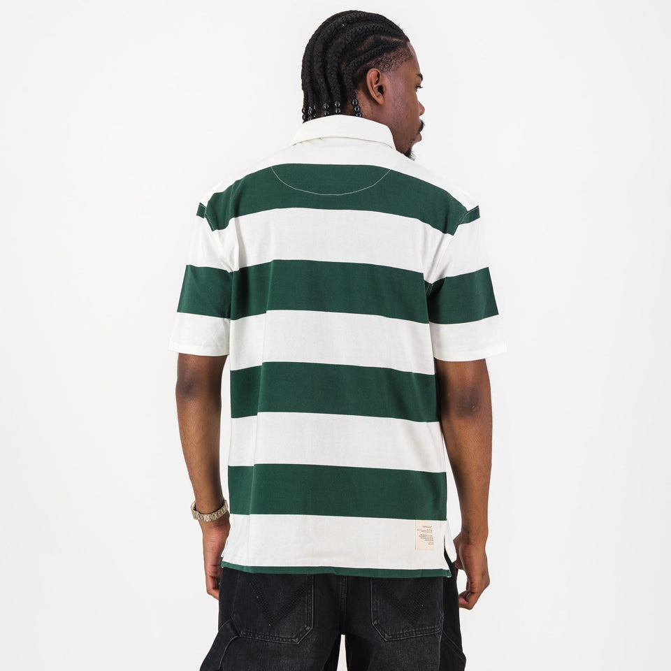 SA Supporters Men Tops SS Stripe Rugby Jersey- OS Green