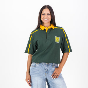 SA Supporters Twill Sleeve SS Rugby Jersey Raglan Green