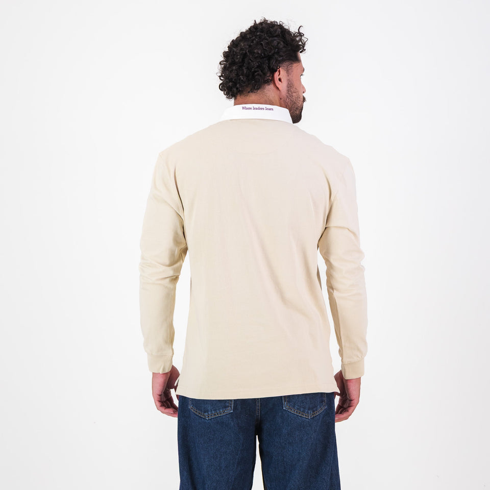 Schools Rhodes University  Long Sleeve Rugby Jersey Plain Ivory