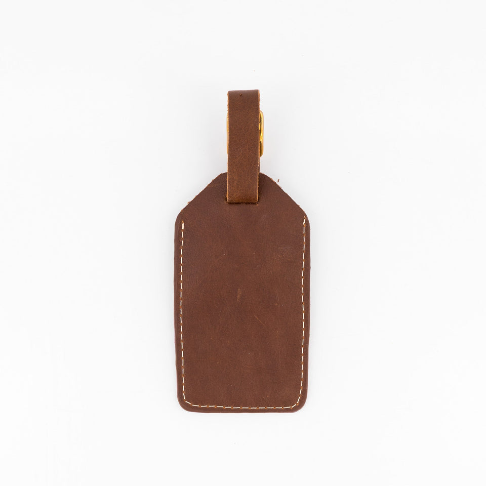Springboks Leather Luggage Tag - Brown