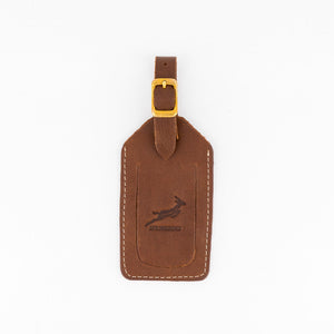 Springboks Leather Luggage Tag - Brown