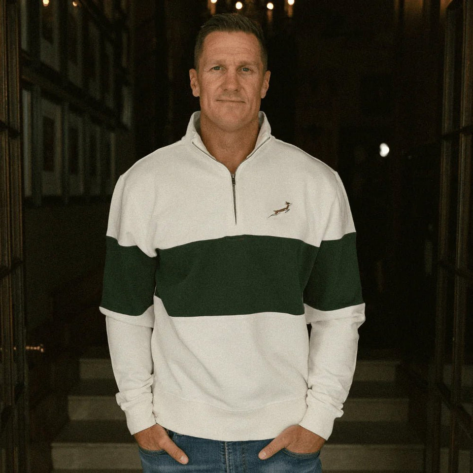 Springboks Classic Hoop Quarter Zip - Cloud Dancer