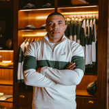 Springboks Classic Hoop Quarter Zip - Cloud Dancer