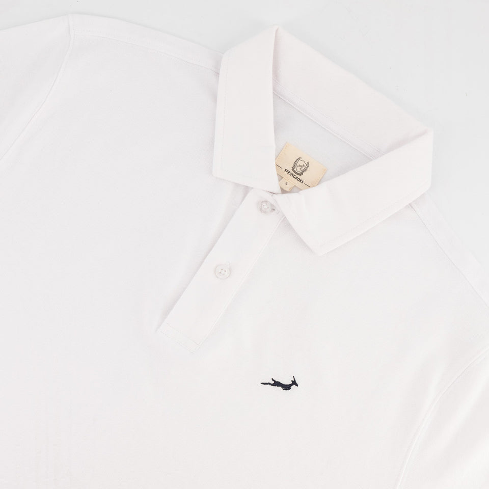 Springboks Contrast Embroidery Polo- White
