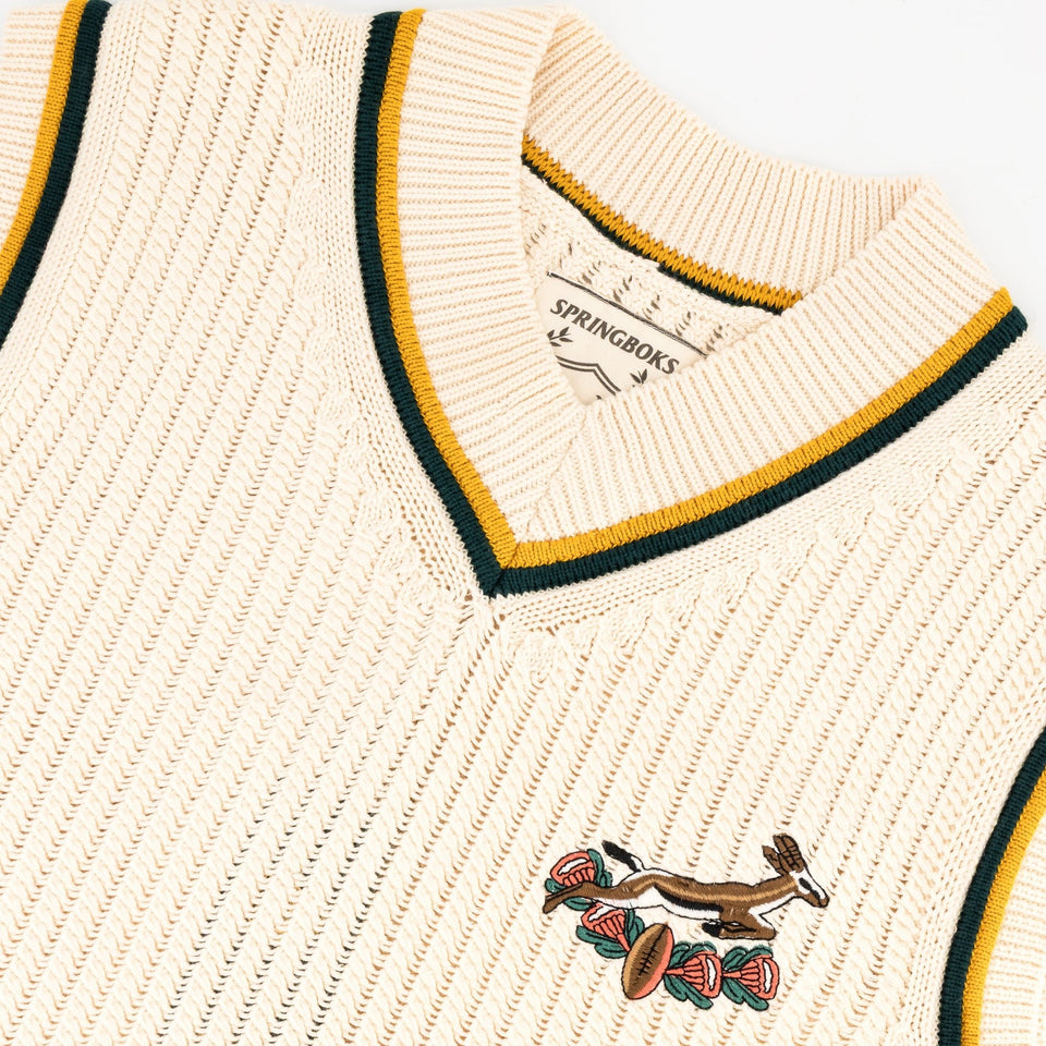 Springboks Crochet Vest Knit - Ivory