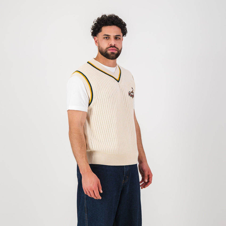 Springboks Crochet Vest Knit - Ivory