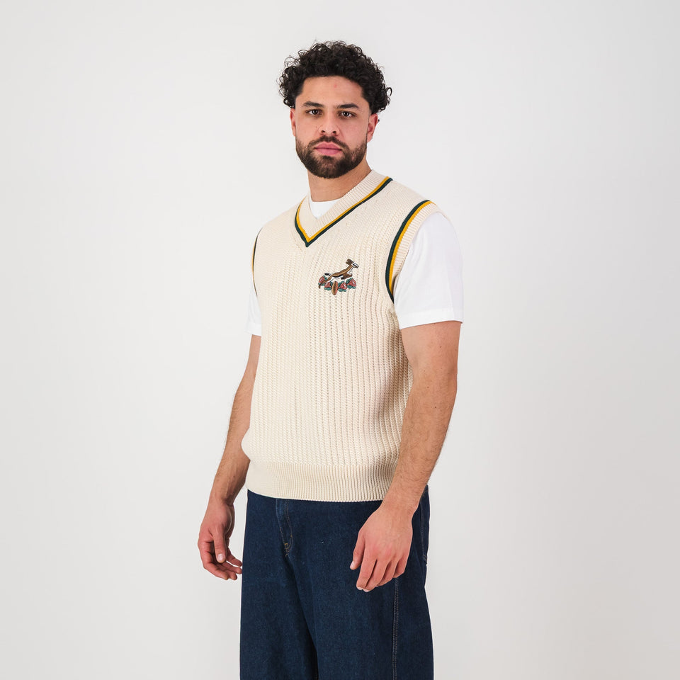 Springboks Crochet Vest Knit - Ivory