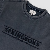Springboks Four Wins Acid Wash Boxy Crew Tee-Navy