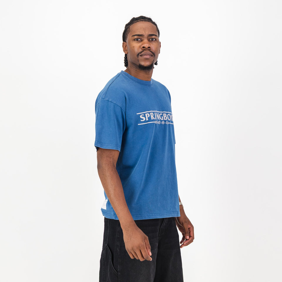 Springboks Four Wins Acid Wash Boxy Crew Tee-Skyway