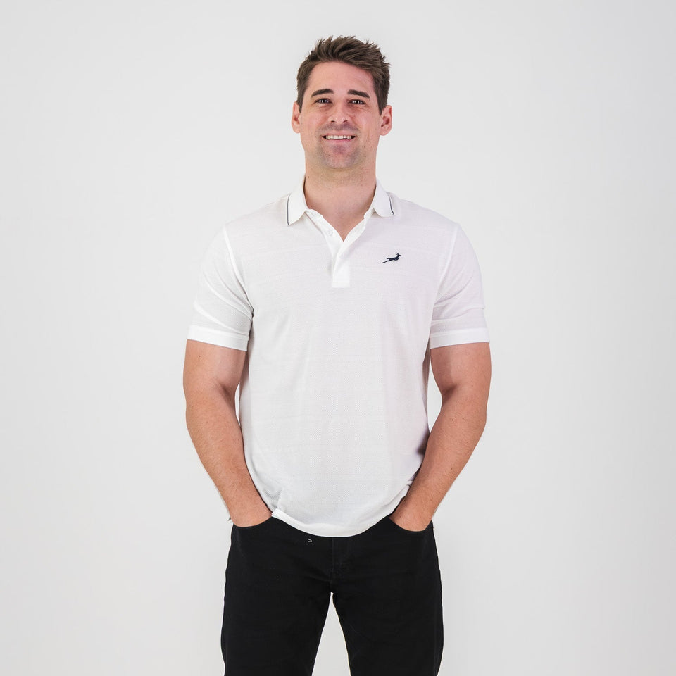 Springboks Golf SS Polo - White