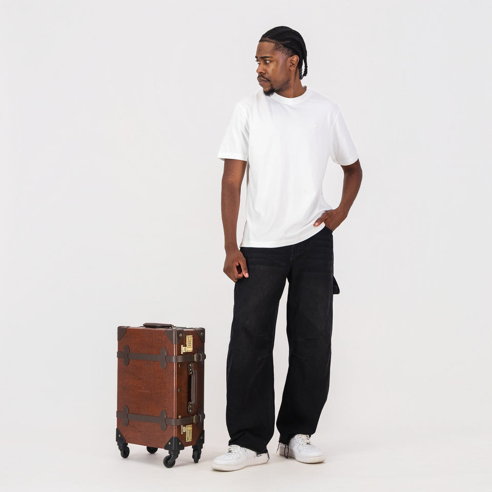 Springboks Heritage Leather Cabin Trolley – Chocolate