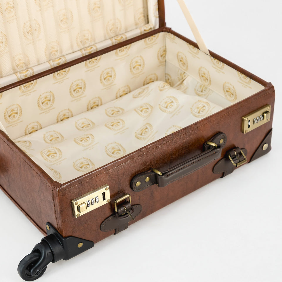Springboks Heritage Leather Cabin Trolley – Chocolate