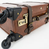 Springboks Heritage Leather Cabin Trolley – Chocolate