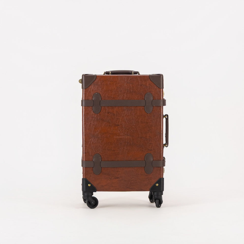 Springboks Heritage Leather Cabin Trolley – Chocolate
