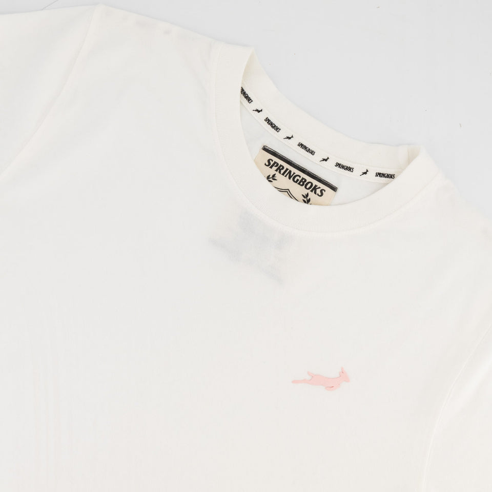 Springboks HS Sml Logo L Crew Tee-White