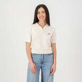 Springboks Knitted Crop SS Polo-Ivory