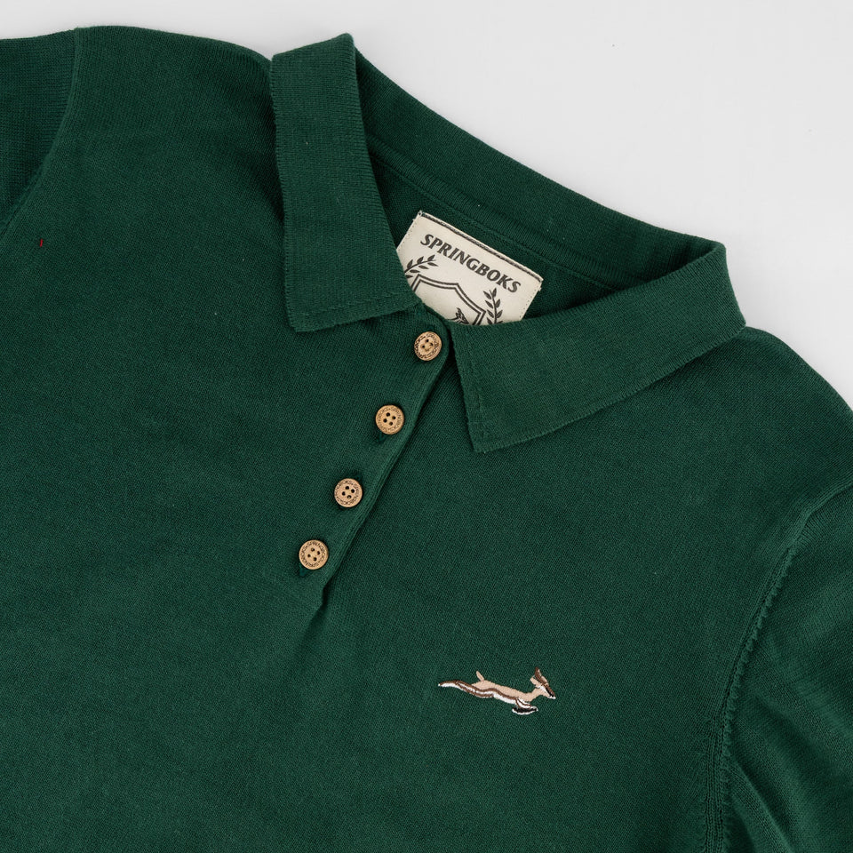 Springboks Knitted SS Ladies Polo-OS Green