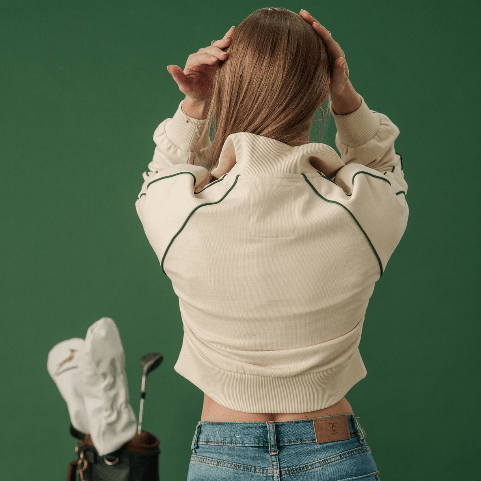 Springboks Ladies Piped Zip Through Sweat-Ivory