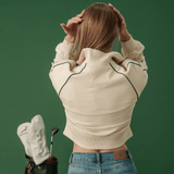 Springboks Ladies Piped Zip Through Sweat-Ivory