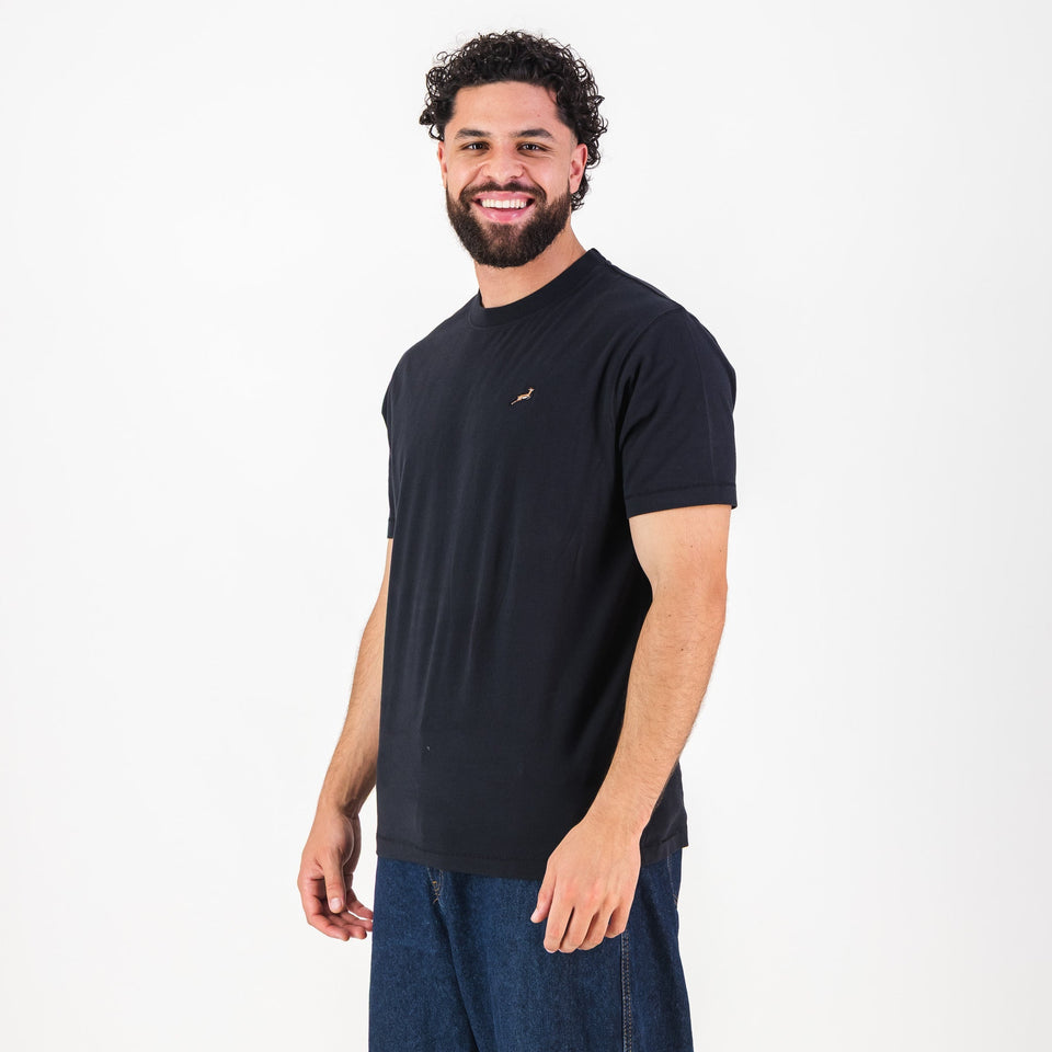 Springboks LC EMB Regular Crew Tee - Black