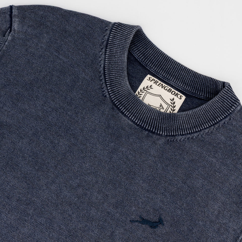Springboks Overdyed Crew Neck Knit - Navy