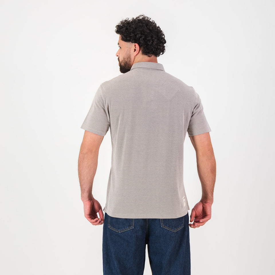 Springboks Pique Striper SS Polo - Tobacco Brown