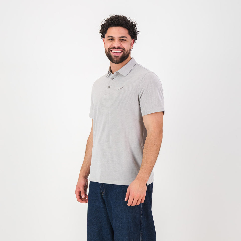 Springboks Pique Striper SS Polo - White
