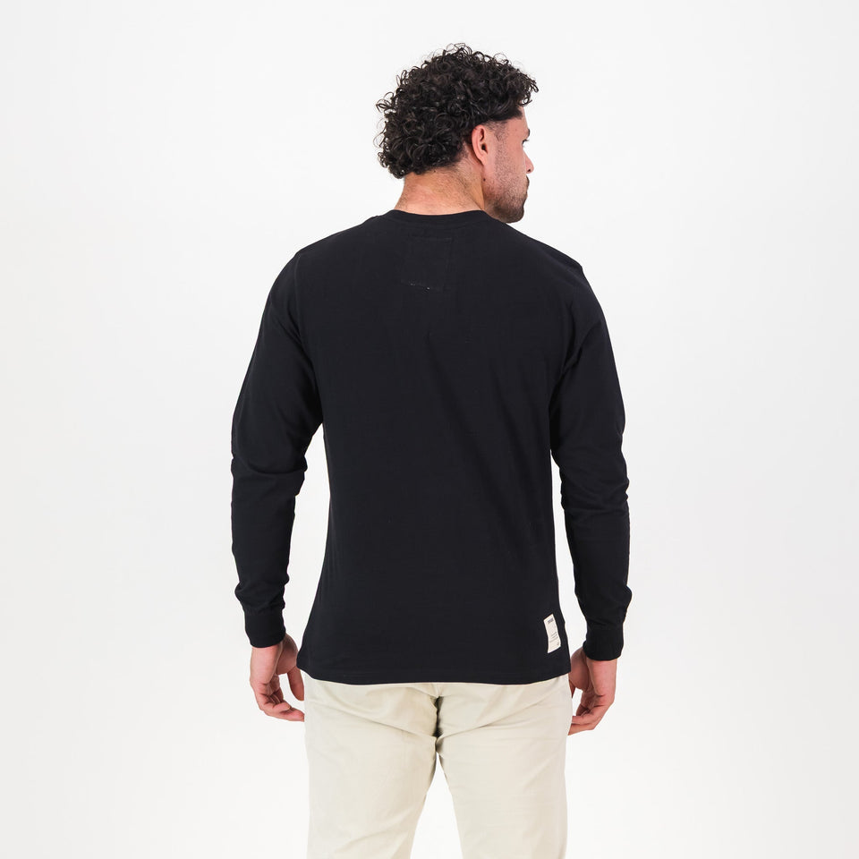 Springboks SML EMB LS Crew Tee - Black