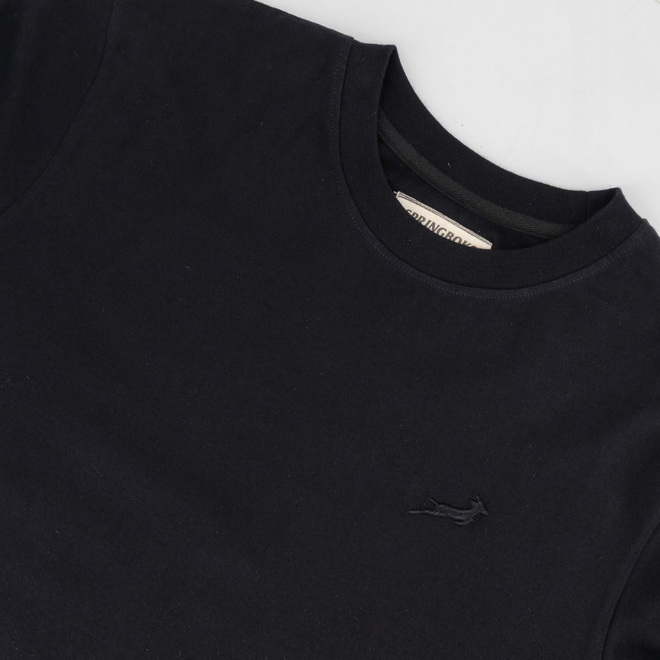 Springboks SML EMB LS Crew Tee - Black
