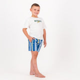 Springboks Stripe Print Kids Swim Shorts - Skyway