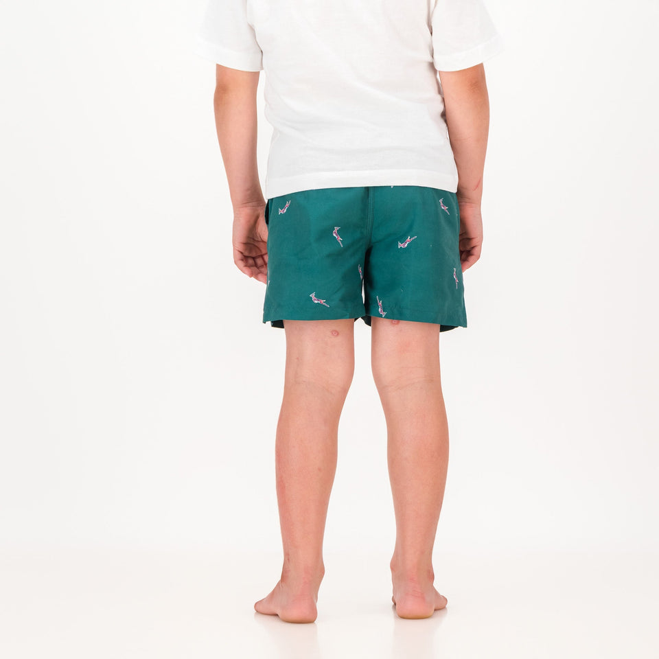Springboks Summer Pop Print Kids Swim Shorts - Teal