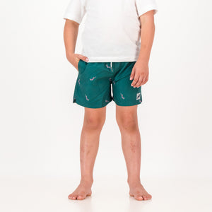 Springboks Summer Pop Print Kids Swim Shorts - Teal