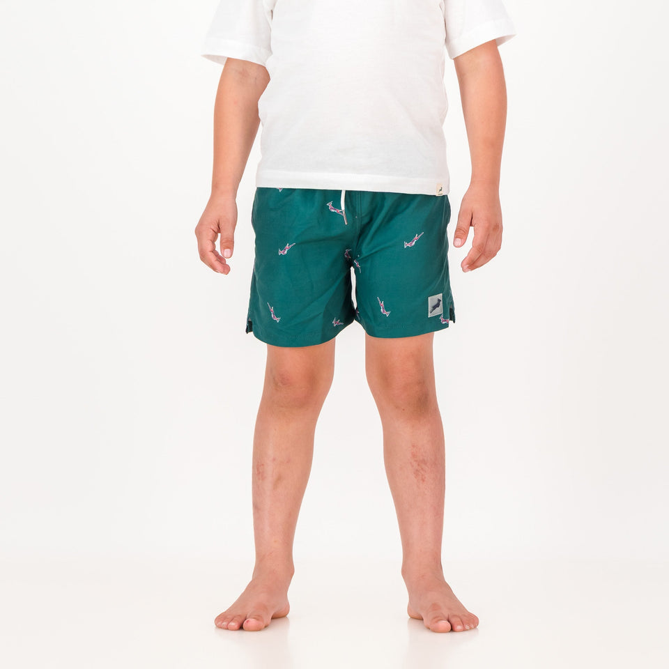 Springboks Summer Pop Print Kids Swim Shorts - Teal