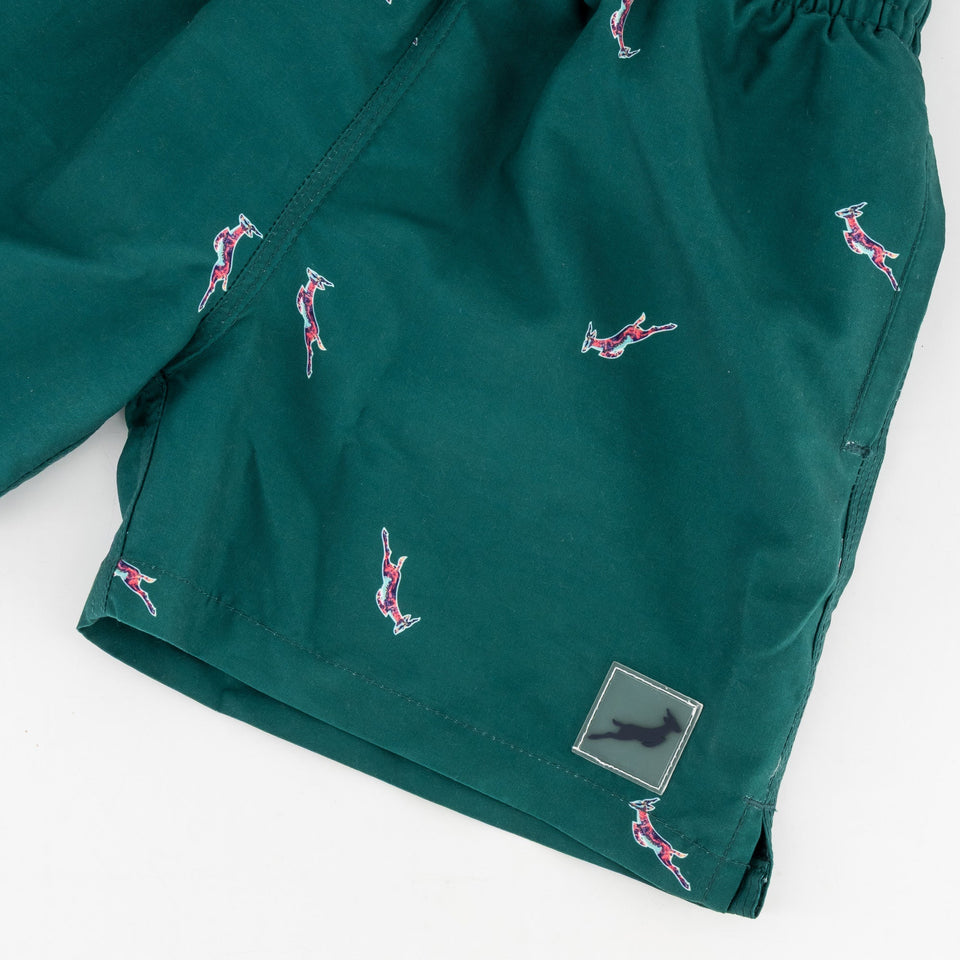 Springboks Summer Pop Print Kids Swim Shorts - Teal