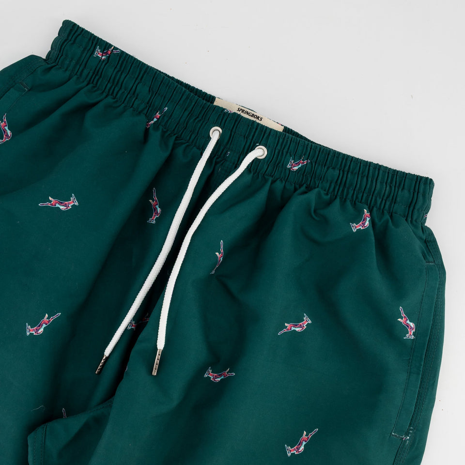 Springboks Summer Pop Print Swim Shorts - Teal