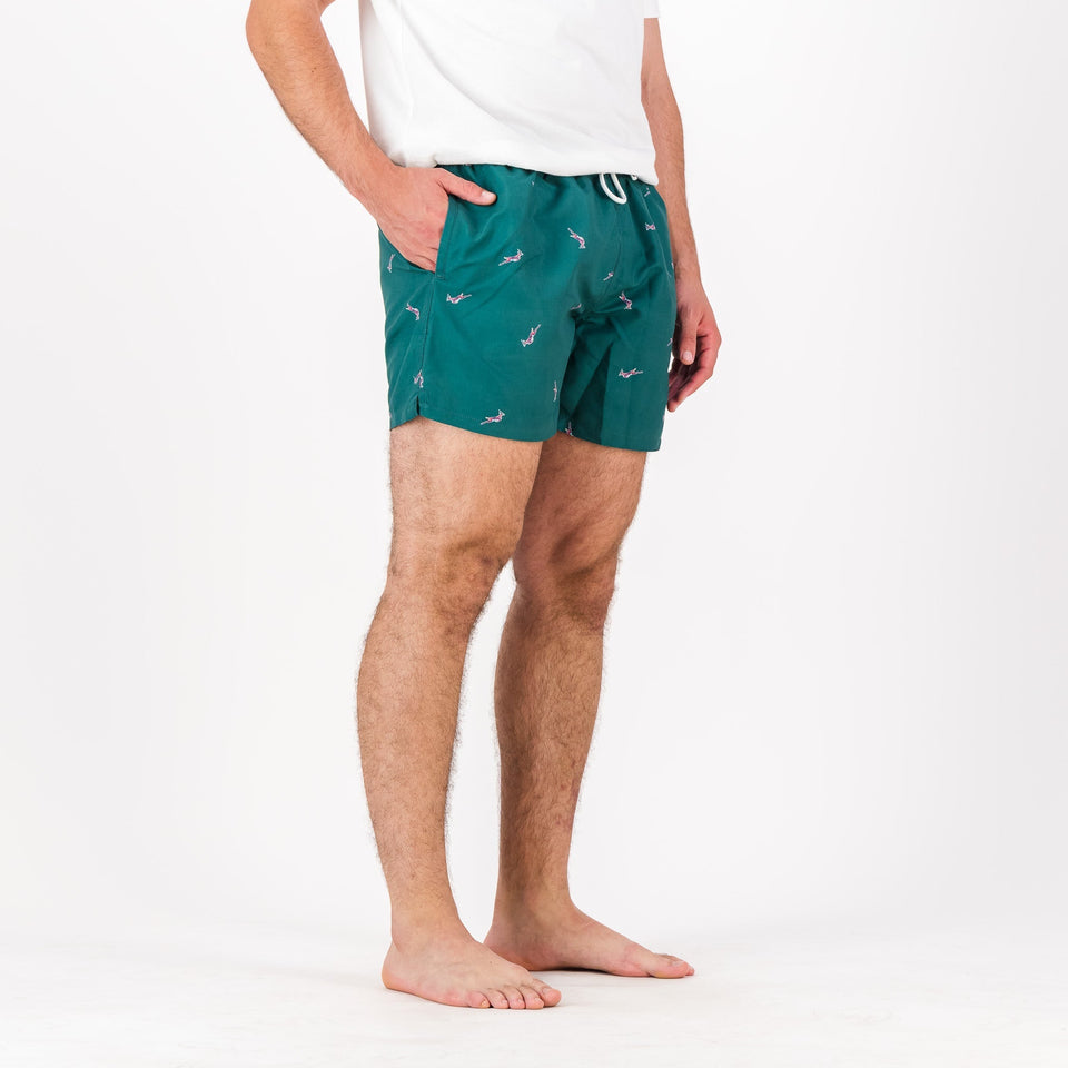 Springboks Summer Pop Print Swim Shorts - Teal